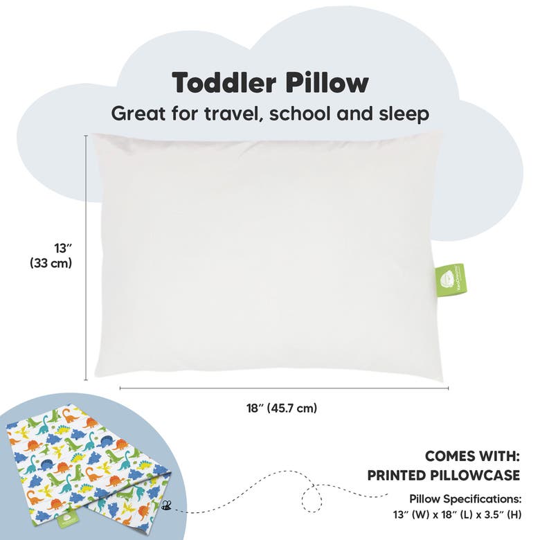 Shop Keababies Toddler Pillow With Pillowcase In Happy Dino