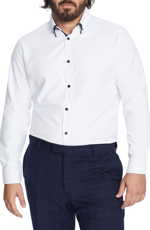 Johnny Bigg Romeo Regular Fit Stretch Cotton Button-Down Shirt in White