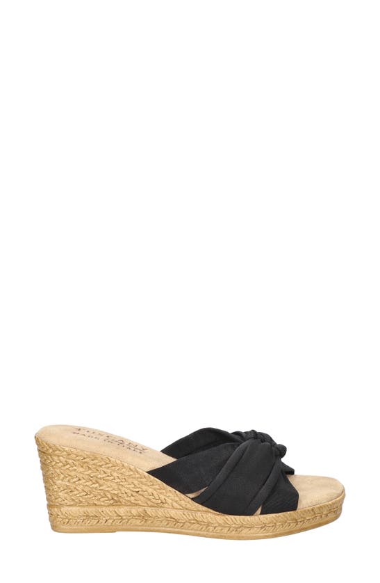Shop Easy Street Ghita Wedge Slide Sandal In Black Crepe