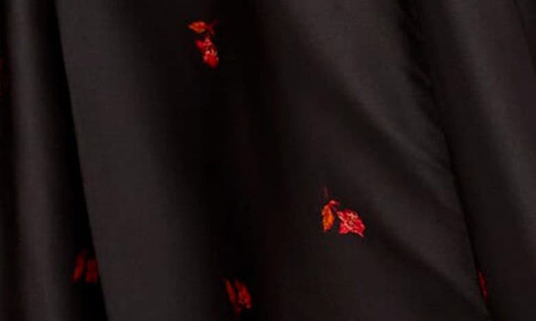 Free People On My Own Floral Satin Nightgown In Black Combo