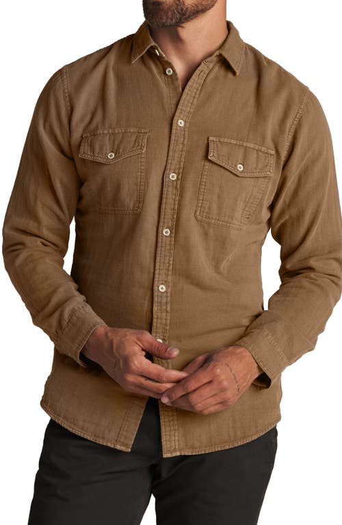 Leeds Double Weave Button-Up Shirt in Umber