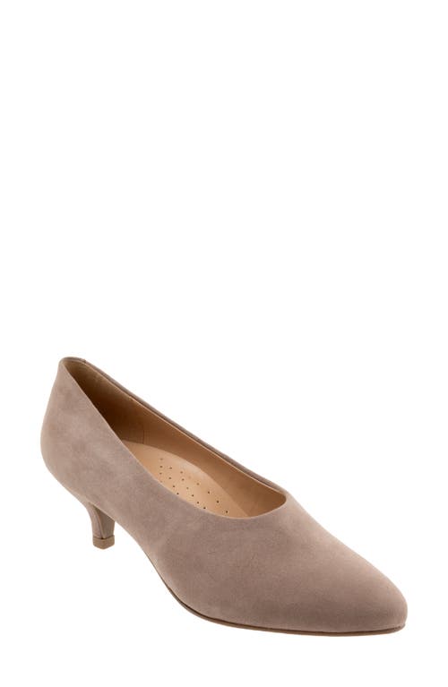 Trotters Kimber Kitten Heel Pump Taupe Suede at Nordstrom,