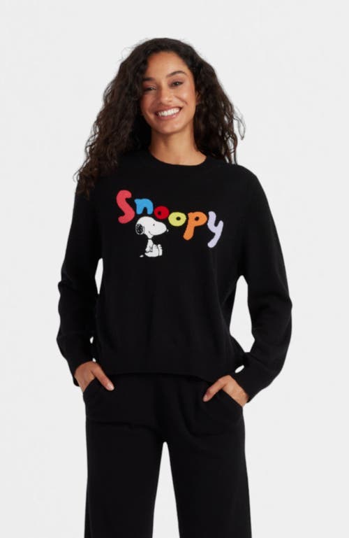 Shop Chinti & Parker Snoopy Wool & Cashmere Sweater In Black