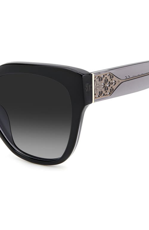 Kate Spade New York Savanna 57mm Gradient Cat Eye Sunglasses In Black/grey Shaded