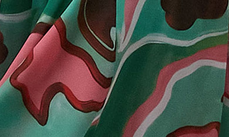 Shop Topshop Swirl Long Sleeve Cutout Maxi Dress In Green Multi