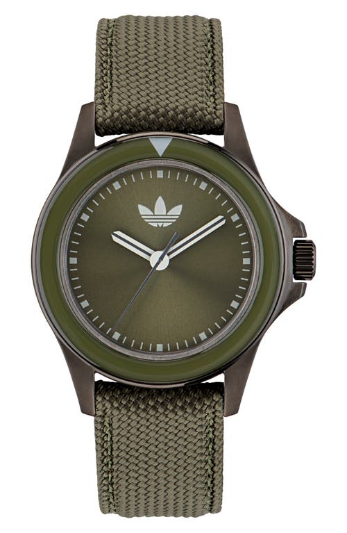 adidas Expression One Nylon Strap Watch, 44mm in Green at Nordstrom, Size 44 Mm