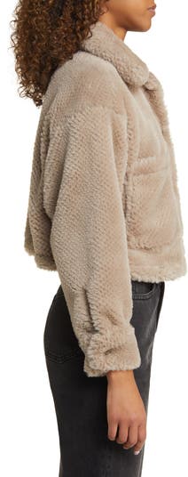 BLANKNYC Quilted Faux Fur Mixed Media Jacket