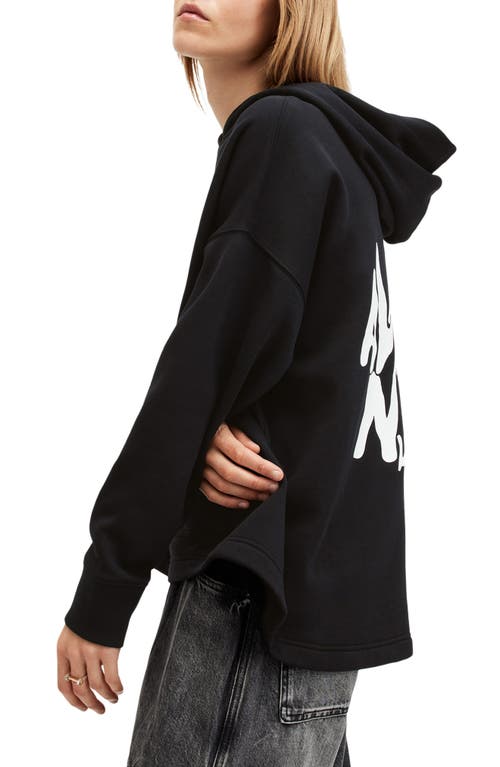 Shop Allsaints Orlando Etite Graphic Hoodie In Washed Black