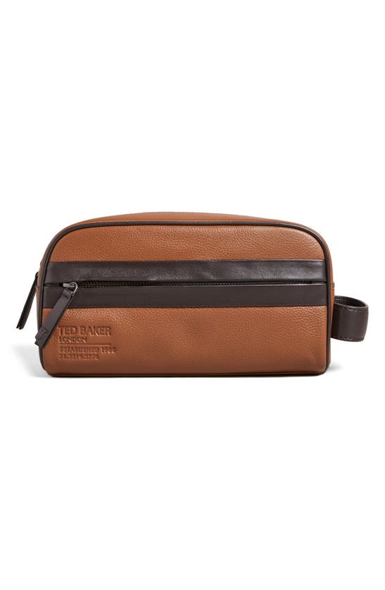 Ted Baker Leather Toiletry Bag In Dark Tan ModeSens