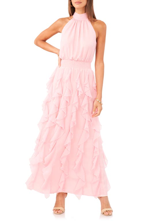 1.STATE Cascade Ruffle Chiffon Maxi Dress Rose Linen at Nordstrom,