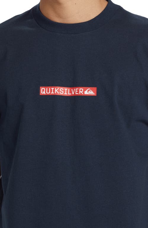 Shop Quiksilver Clicker Logo Organic Cotton Graphic T-shirt In Navy