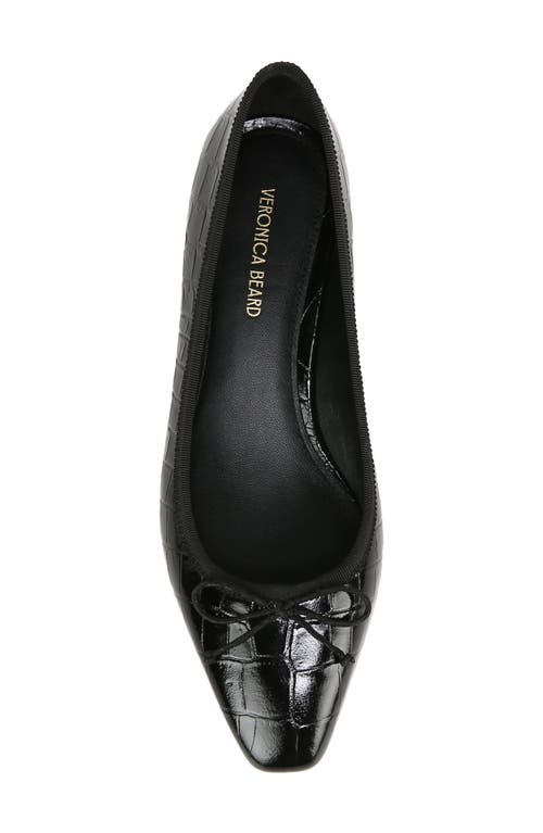 Shop Veronica Beard Cecile Square Toe Pump In Black Croc