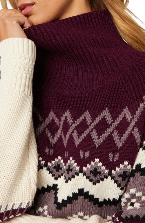 Shop Alp N Rock Leighton Oversize Fair Isle Mock Neck Sweater In Purple