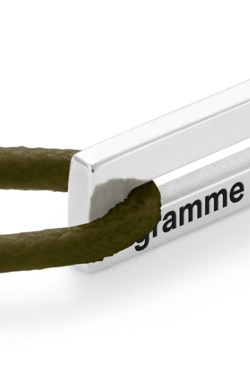 Shop Le Gramme 1.7g Sterling Silver & Cord Bracelet In Silver/khaki