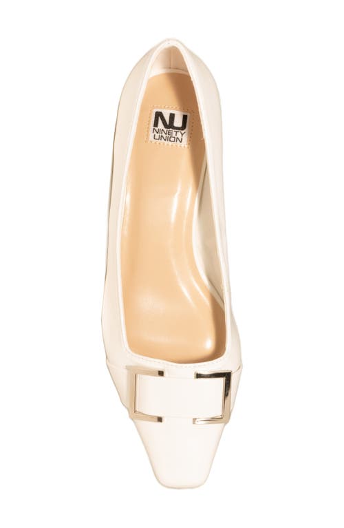 Ninety Union Dove Buckle Flat In White