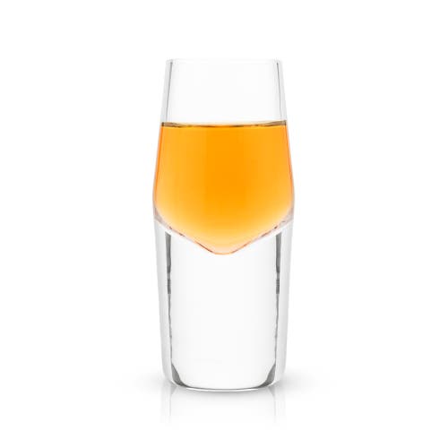 Viski Raye Set Of 2 Heavyweight Crystal Shot Glasses In Clear