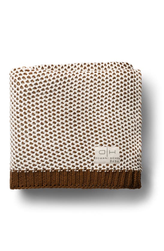 Shop Domani Home Honeycomb Baby Blanket In Brown