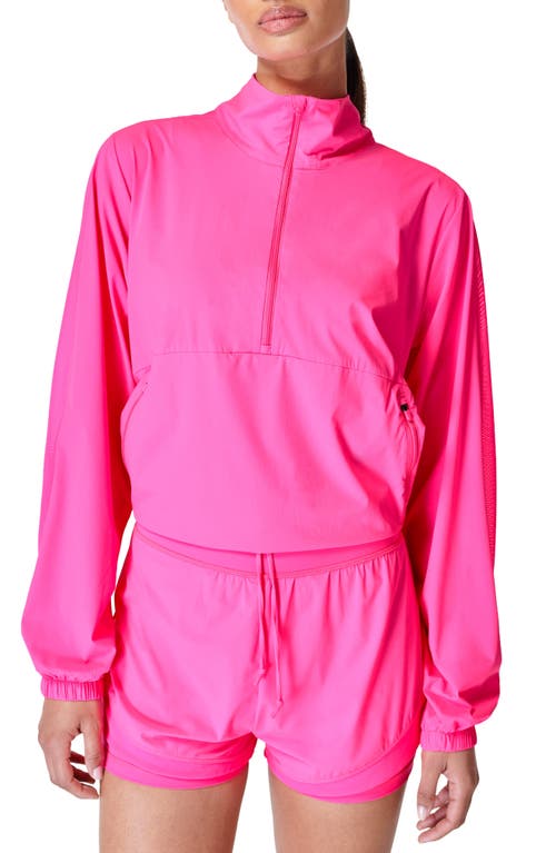 Sweaty Betty Training Day Half Zip Pullover in Hot Pink