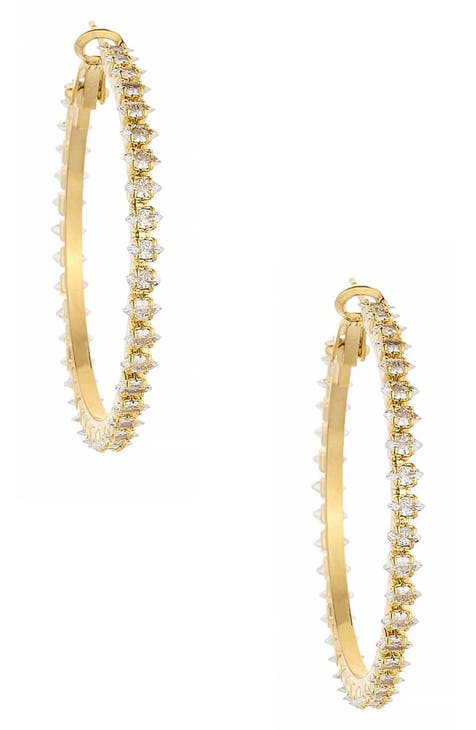 Cubic Zirconia Looped Hoop Earrings main image 1