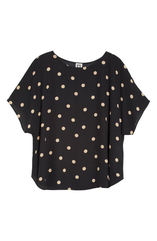 Anne Klein Polka Dot Blouse In Anne Black/ Latte