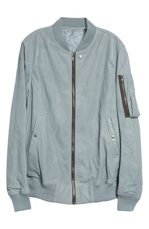 Shop Rick Owens Porterville Classic Leather Bomber Jacket In Pale Blue