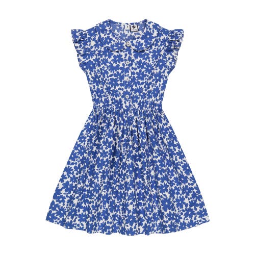 Shop Busy Bees Juniper Button Front Dress In Blue Poppy