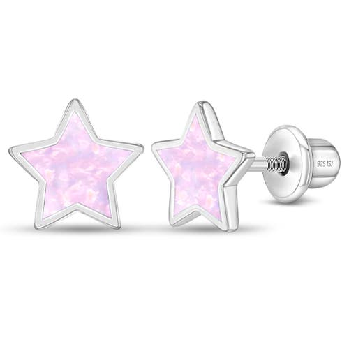 Shop In Season Jewelry Sparkle Star Earrings In Pink