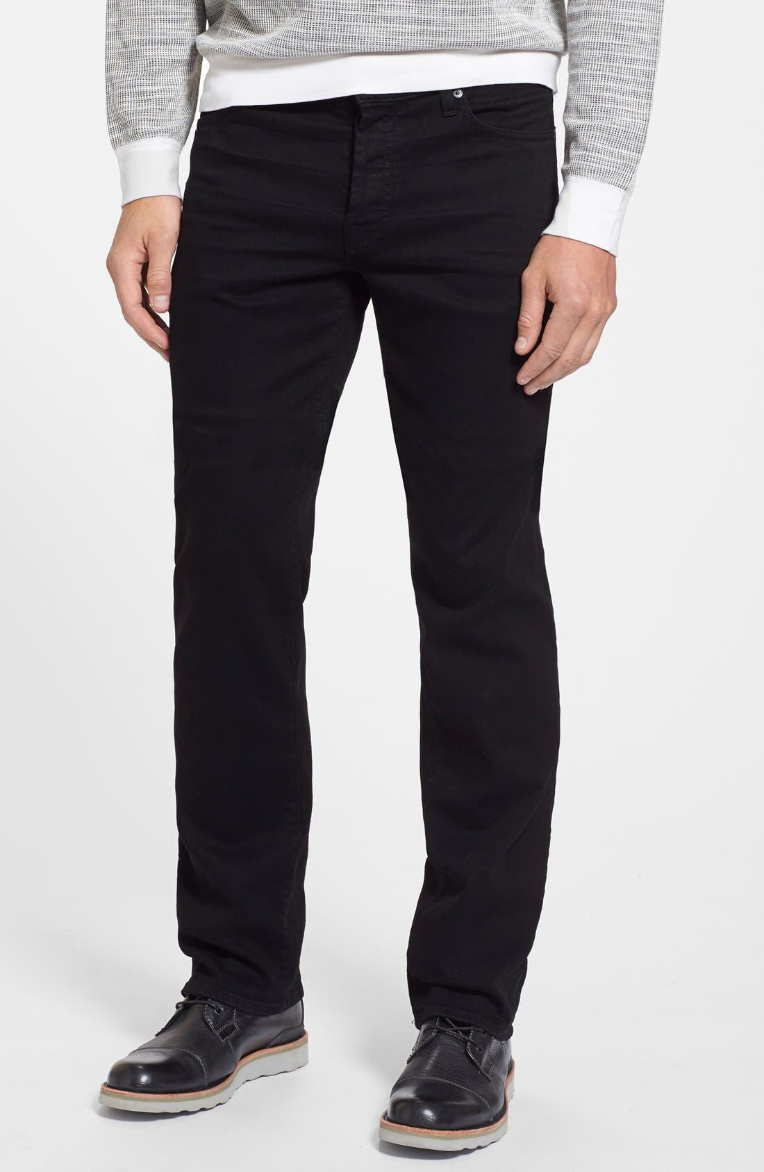 7 For All MankindÂ® The Standard - Luxe Performance Straight Leg Jeans (Nightshade Black) | Nordstrom
