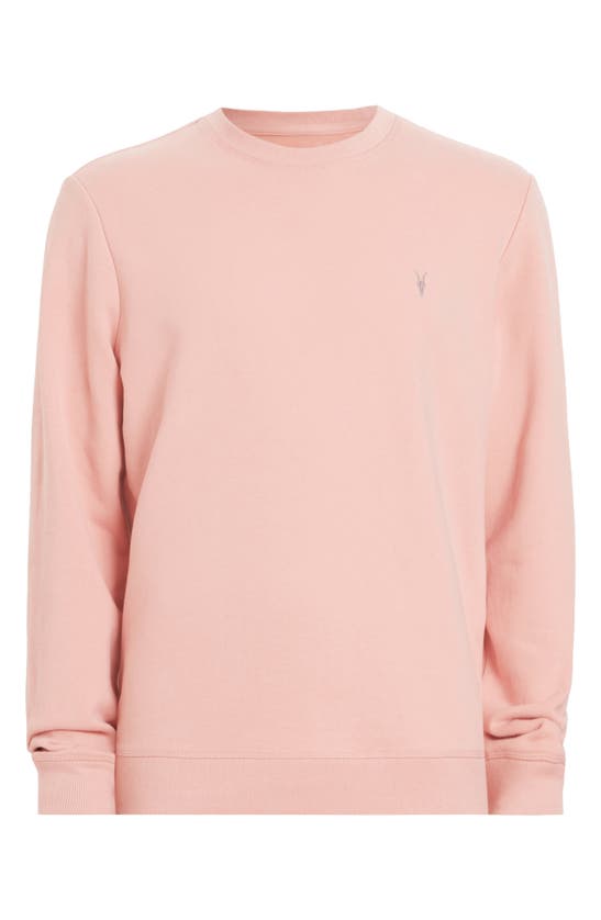 Shop Allsaints Raven Slim Fit Crewneck Sweatshirt In Bramble Pink