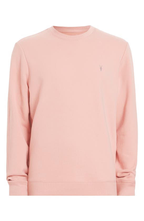 Allsaints Raven Slim Fit Crewneck Sweatshirt In Bramble Pink