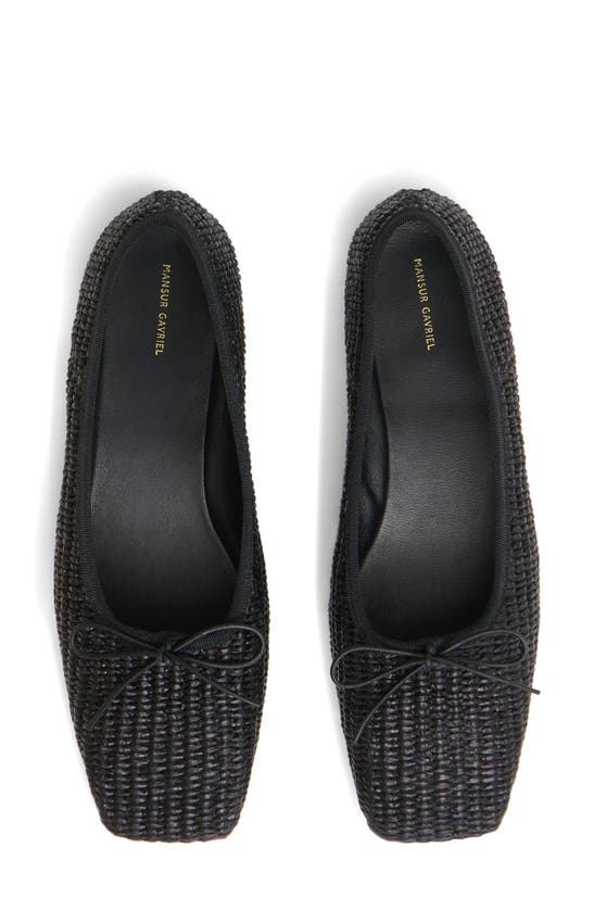 Mansur Gavriel Square Toe Ballet Flat In Black