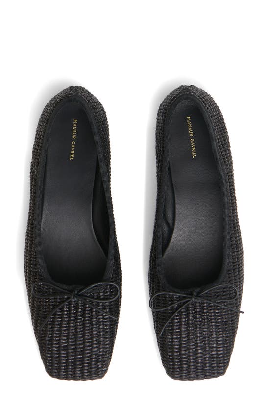 Shop Mansur Gavriel Square Toe Ballet Flat In Black