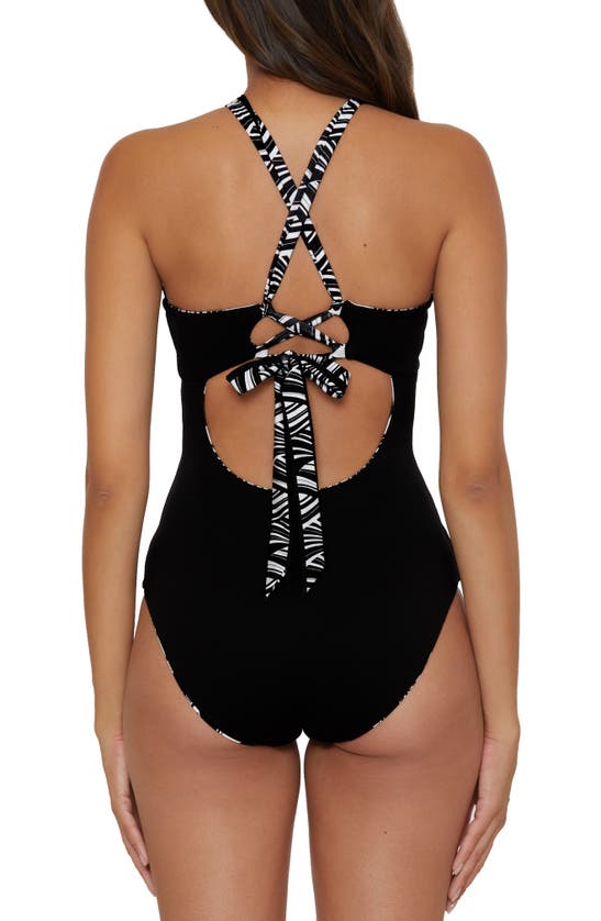 Shop Trina Turk Hula Reversible One-piece Swimsuit In Black Multi