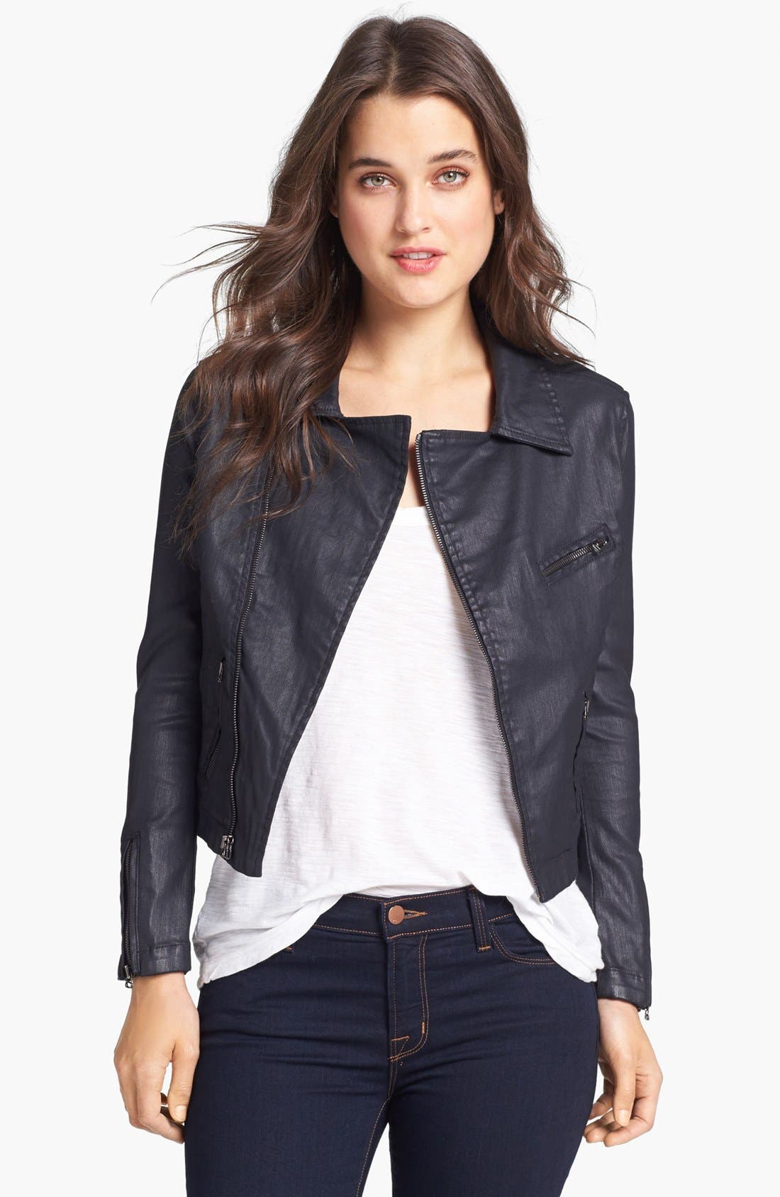 AG Coated Denim Moto Jacket Nordstrom