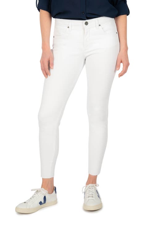 KUT from the Kloth Donna Fab High Waist Raw Hem Ankle Skinny Jeans | Nordstrom