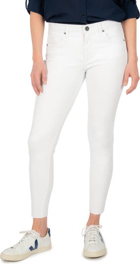 KUT from the Kloth Donna Fab Ab High Waist Raw Hem Ankle Skinny Jeans ...