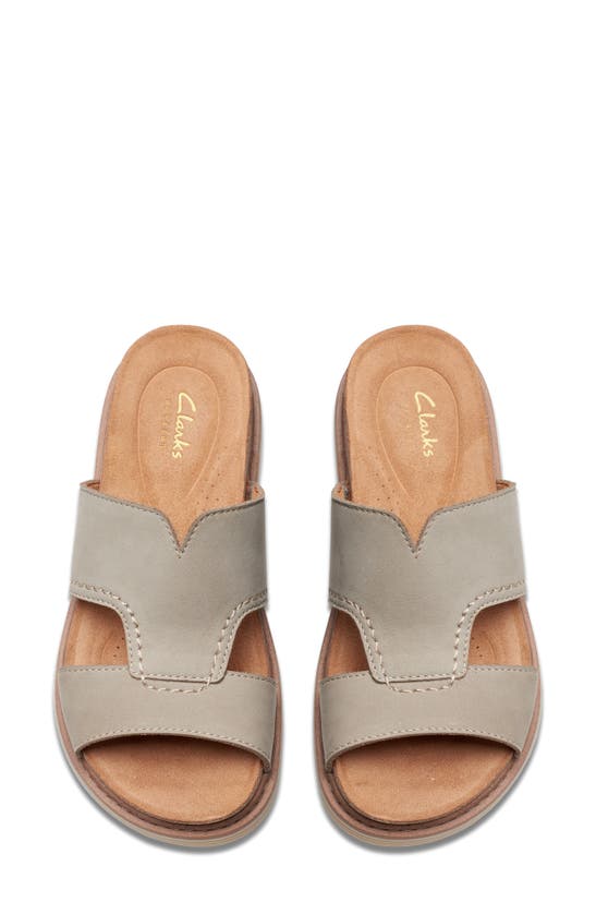 Shop Clarks Arwell Slide Sandal In Stone Nubuck