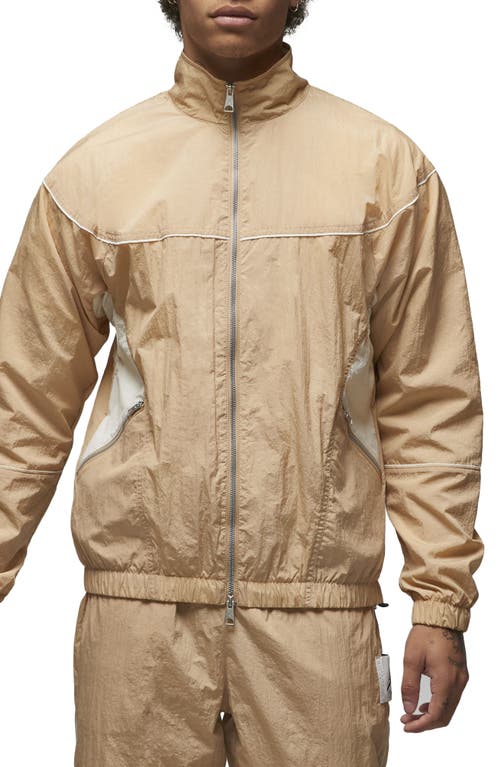 Jordan Essentials Statement Warmup Jacket In Desert/pale Ivory/sail