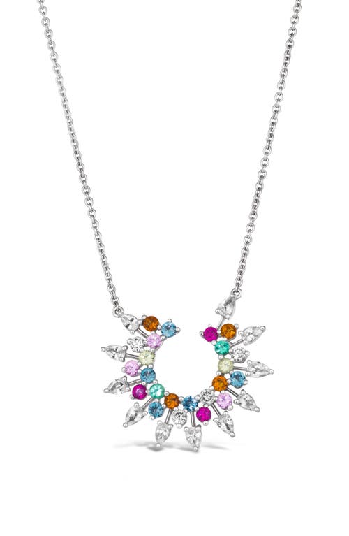 Hueb Mixed Precious Stone Pendant Necklace in White Gold at Nordstrom, Size 18