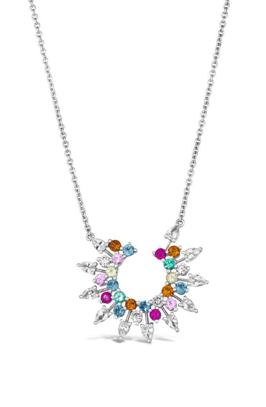 Hueb Women's Amazonia (cocar) 18k White Gold, Multi-stone & 0.16 Tcw Diamond Necklace In White Gold