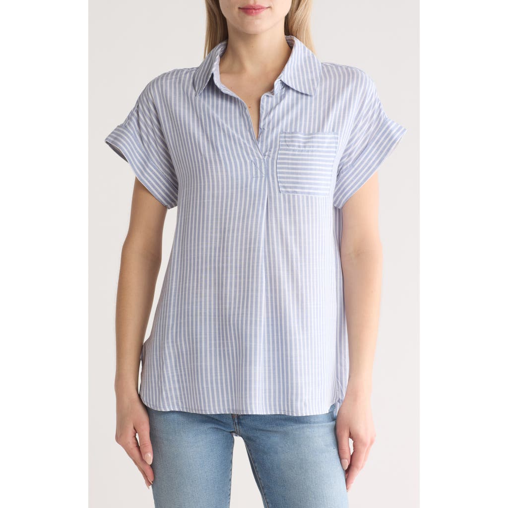 Casa Cabana Danica Stripe Short Sleeve Button-up Shirt In Multi