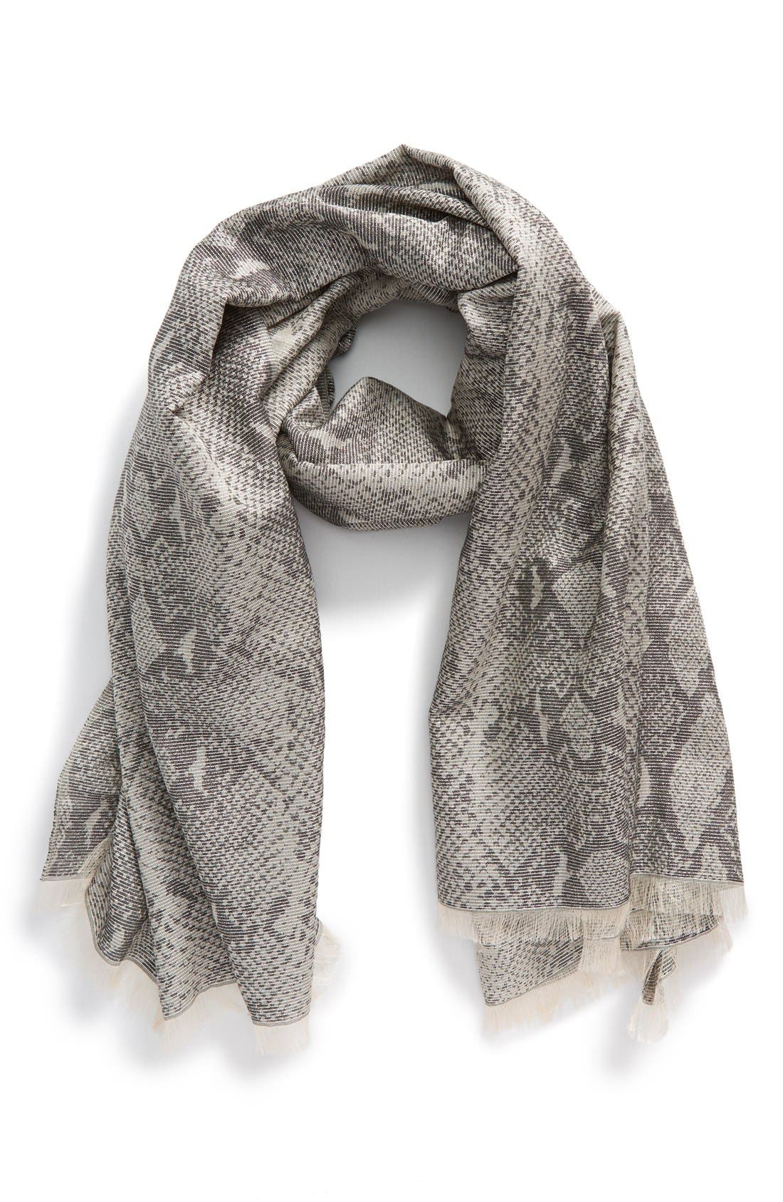 Diane von Furstenberg Metallic Snakeskin Pattern Scarf Nordstrom