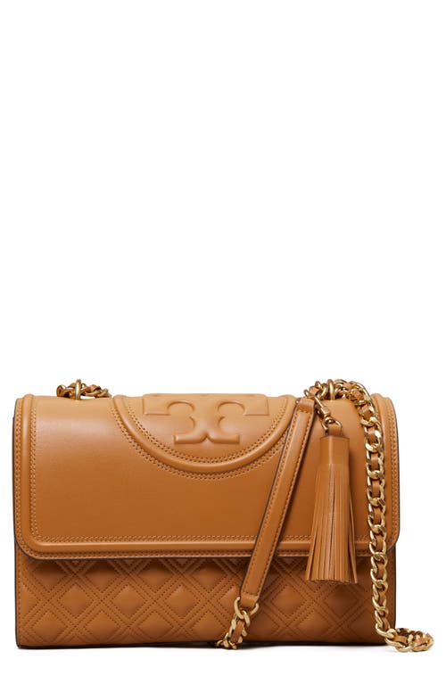 Tory Burch Fleming Leather Convertible Shoulder Bag in Kobicha at Nordstrom