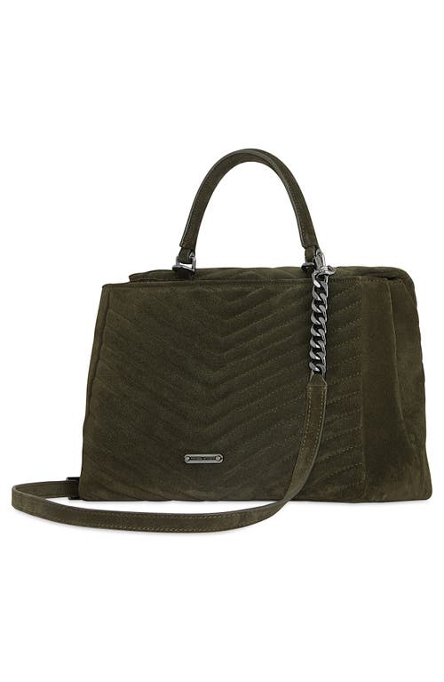 REBECCA MINKOFF REBECCA MINKOFF LARGE EDIE CHEVRON QUILTED LEATHER TOP HANDLE SHOULDER BAG