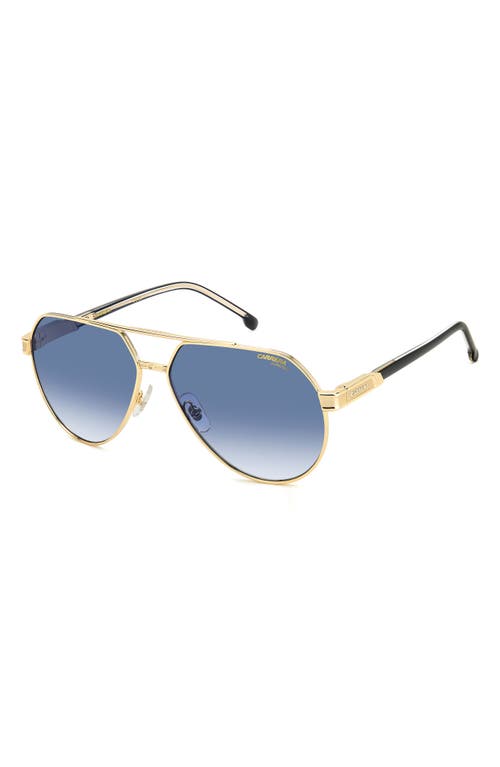 Shop Carrera Eyewear Victory 62mm Gradient Aviator Sunglasses In Gold/blue Shaded