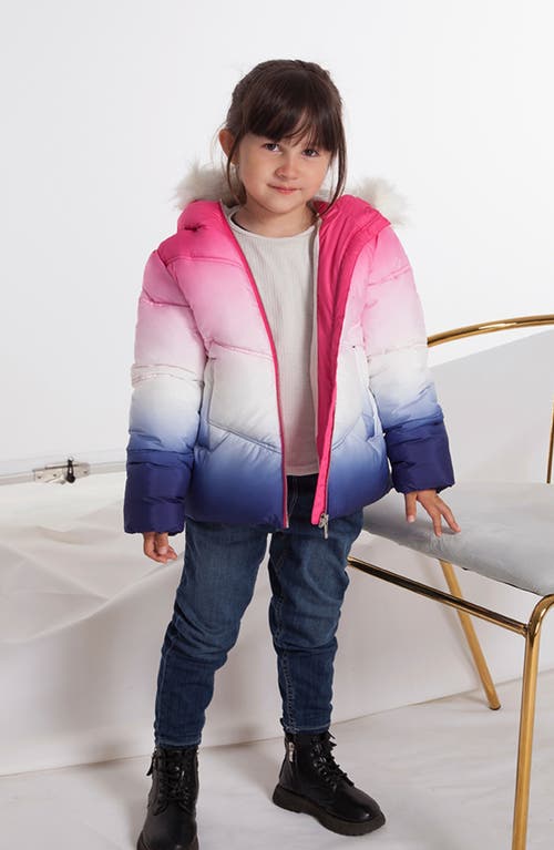 Shop Rokka&rolla Kids' Heavyweight Puffer Jacket In Gradient Ombre