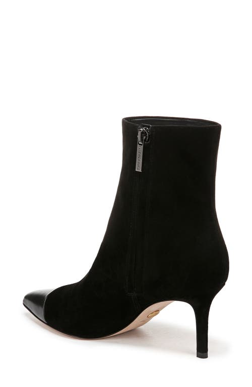 Shop Veronica Beard Lisa Pointed Cap Toe Bootie In Black/black