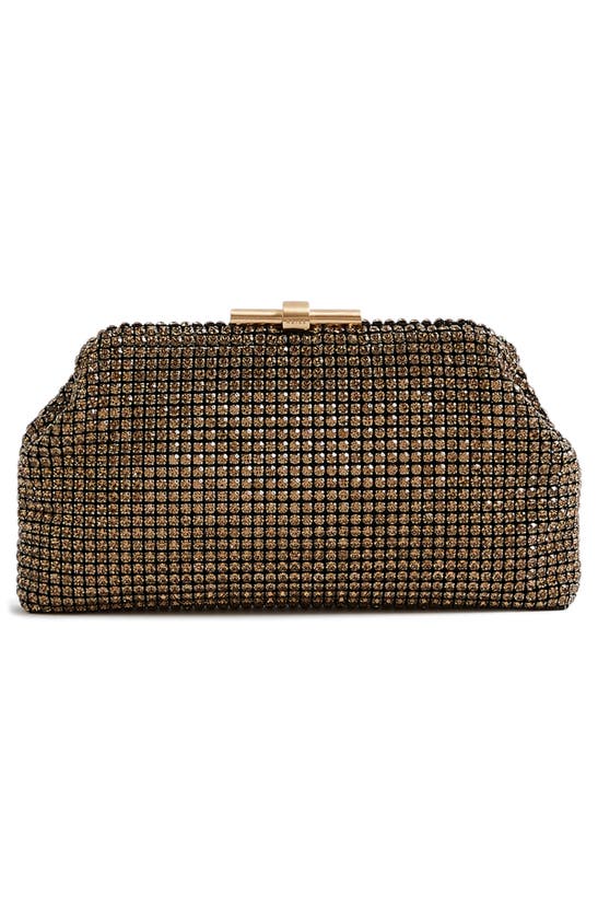Reiss Adaline Crystal Clutch In Gold