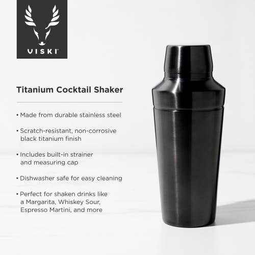 Shop Viski Professional Titanium Cocktail Shaker In Black