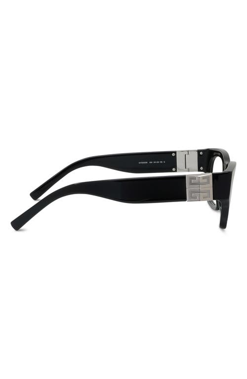 Givenchy 4g 51mm Rectangular Optical Glasses In Shiny Black